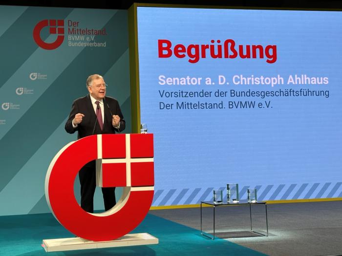 Gastgeber Christoph Ahlhaus, Vorsitzender der Bundesgeschäftsführung Der Mittelstand. BVMW