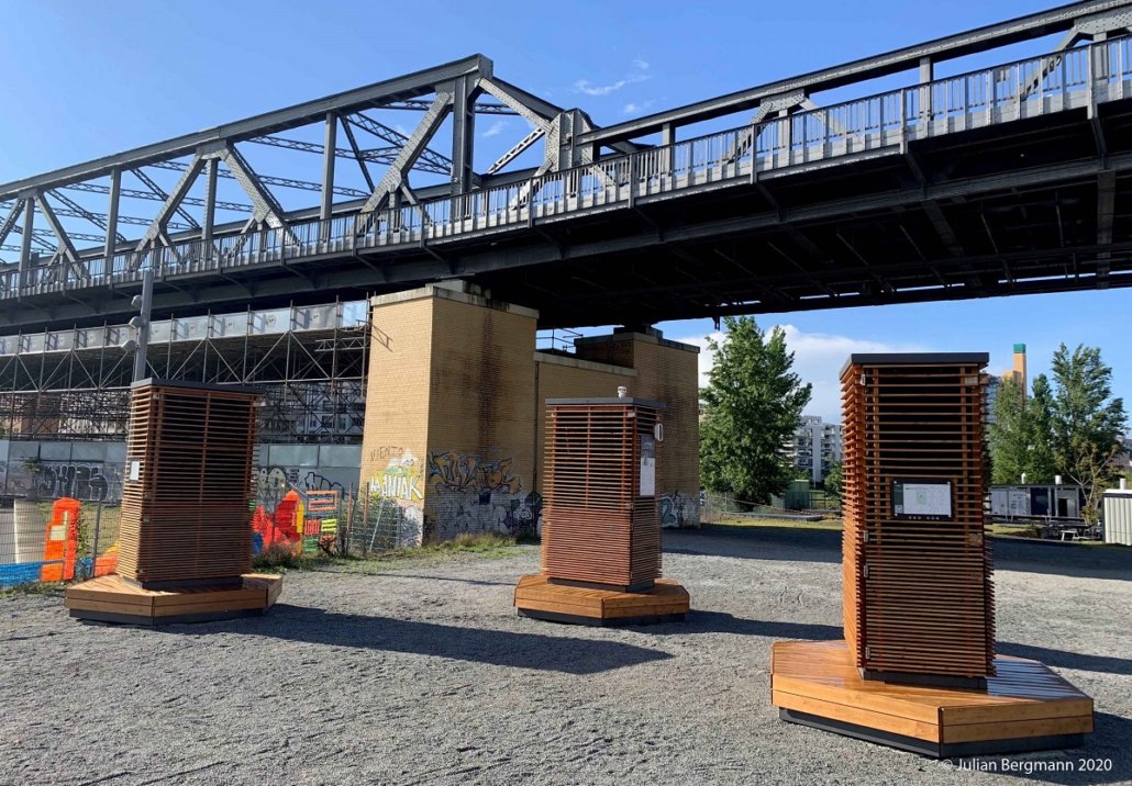 Innovative Lösungen für verschmutzte Stadtluft: CityTrees am B-Part Am Gleisdreieck